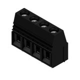 Printed circuit board terminals, 10.16 mm, Number of poles: 4, 90°, Solder pin length (l): 4.5 mm, tinned, black, Clamping yoke connection, Clamping range, max. : 16 mm², Box