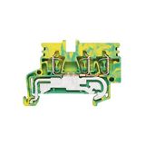 PE terminal, Tension-clamp connection, 2.5 mm², 300 A (2.5 mm²), Green/yellow