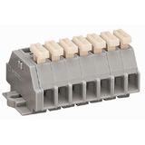 2-conductor terminal strip on one side with push-buttons with fixing f