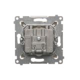 Double two way switch with LED indicator light, (module), 10AX, Screw, Bronze matt, metalic
