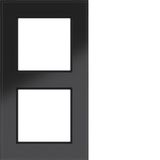 Cover frame double, A.8, glossy black glass