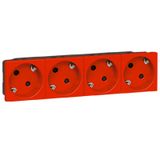Multi-support multiple socket Mosaic - 4 x 2P+E automatic term. - tamperproof