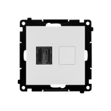 HDMI single socket, module, light gray matt, HDMI Standard: HDMI 1.4