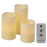 LED decoration – 3x wax candle, 3x 3x AAA, indoor, vintage, controller