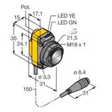 Photoelectric Sensor Retroreflective Laser Sensor with Polarizing Filter   QS18VP6LLPQ