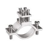 Grounding clamp 1 - 1¼'' (33.5-41.9mm) 2 x 4 - 50 mm² wie rope - wire ø 8 mm
