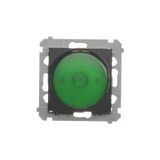 LED light indicator - green light, black matt