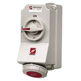 wallmounted receptacle, 32A5p6h400V IP67