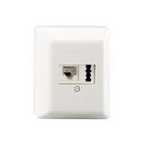 UAE-TAE socket, surface-mounted, pure white (similar to RAL 9010)