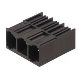 PCB plug-in connector, male header, closed side, THT solder connection, 10.16 mm, Number of poles: 4, 90°, Solder pin length (l): 3.5 mm, silver-plated, black, Box