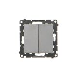 Single pole switch with double push button, 16AX, graphite mat