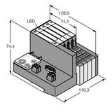 Set for Simple I/O Communication via PROFIBUS-DP in IP20   TI-BL20-DPV1-S-8
