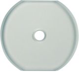 Cover frame 1-way center piece for rotary switch. Glass series, clear