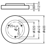 Surface-mounted luminaire Solegra HCL Cover disc White around ETDD8 43W 6100lm Lambertian (L) IK06 3 SDCM