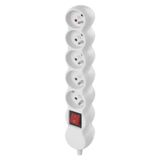Power Strip without cable 5 sockets with switch, white
