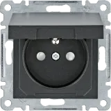 lumina Socket with earthing and contact shutter cover, black