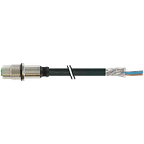 M12 fem. recept. A-cod. rear PUR 4x0.34 shielded bk+drag-ch 1.5m