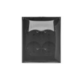 Quadruple socket outlet with SCHUKO earthing - in IP44 version - transparent flap, 16A, quick connection, black matt
