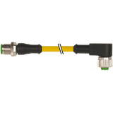 M12 male 0° / M12 female 90° A-cod. PVC 5x0.34 ye UL/CSA 10m