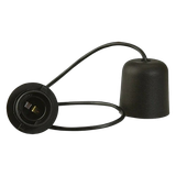 Pendant Lamp Holder 70 cm, 60 W, E27, black, plastic