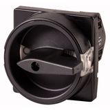 TM-1-8291/E/SVB-SW Control circuit switches, TM, 10 A, flush mounting, Contacts: 2, STOP function, With black rotary handle and locking ring, Lockable in the 0 (Off) pos