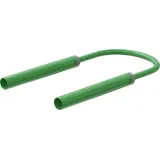 Safety measuring lead with (4 mm lamella plug, straight) to (4 mm lamella plug, straight), 2 m, green, PVC, 1.0 mm², CAT II, 66.1053-20025