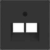 Central PL data socket 2-way, angled output, A.x/C.x, matte black