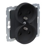 2X2P+E SOCKET FRENCH STANDARD SCREW TERMINALS (SPECIFIC POLISH) BLACK