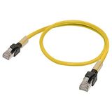 Ethernet patch cable, S/FTP, Cat.6A, PUR (Yellow Flexible), 0.3 m XS6W0071F