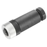 Field attachable connector, M12