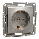 Socket Outlet Asfora Side Earth Shuttered 16A Bronze