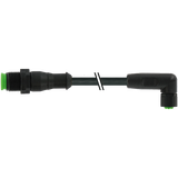 M12 male 0° / M8 female 90° A-cod. V4A FEP 5xAWG22 bk 0.3m