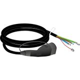 Charging cable, EVlink Pro AC/AC Metal, 5m, 32A, 3-phase, T2 connector at vehicle end, wire crimp at charging station end