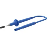 Safety measuring lead with (test probe, straight) to (4 mm lamella plug, straight), 1.5 m, blue, TPE, 0.5 mm², CAT IV, 66.8011-15023