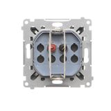 Double socket outlet with earthing, 16A, white