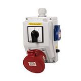 Socket box 0-1 SB015 with switch 1x230V/16A, 1x400V/32A/5 IP44