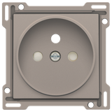 Finishing set for socket outlet with pin earthing and shutters, flush-mounting depth 21 mm, bronze coated
