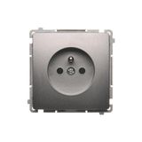 Single socket outlet with earthing, Inox, metallized, 16A