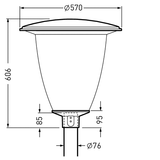 Post-top luminaires Lumantix Pilz (LTX P) CLO (normal) Lens Anthracite ETDD 11W 1200lm 70 rotationally sym. wide (RB6L) IP65 IK07 5 SDCM 7310051