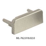 End cap without hole for PU, silver color, 1 pc
