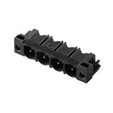 PCB plug-in connector, male header, Solder flange, THT solder connection, 7.62 mm, Number of poles: 11, 90°, Solder pin length (l): 3.2 mm, tinned, black, Box