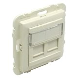 COV RING W/DOUB SUPPORT F/RJ45 CONNECT IVORY