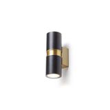 MANO wall black/brushed brass 230V LED GU10 2x8W IP54