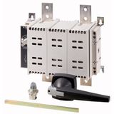 DDC-1000/2/M4/P-G DC switch disconnector, 1000 A, 2 pole, 1 N/O, 1 N/C, with grey knob, rear mounting
