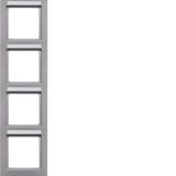 Frame 4gang vertical, labelling field, Q.3, alu velvety