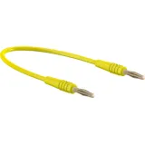 Measuring lead with (2 mm plug, spring-loaded, straight) to (2 mm plug, spring-loaded, straight), 150 mm, yellow, PVC, 0.5 mm², 28.0047-01524