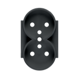 Cover for double socket outlet, (cover), Simon 24, IP20, graphite mat