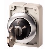 M30I-FWRS3 Key-operated actuator, Flat Front, maintained, 3 positions, Key withdrawable: I, 0, II, Bezel: stainless steel
