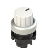 Illuminated knob selector, 3 positions white with marking