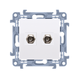 Double SAT final aerial socket, white